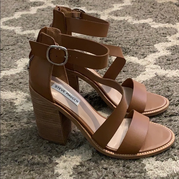 brown chunky heels